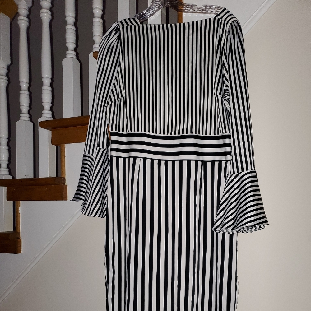 Black and white midi dress
